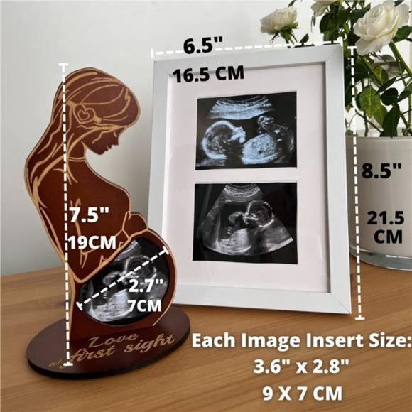 Heart's Sign Ultrasound Picture Frames Bundle - Pregnant Mom | First Time Mom - Picture 3 of 6